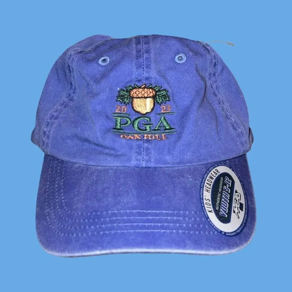 NWT AHEAD Blue 2023 PGA Golf Adjustable Cap Hat Ages 5-12 SPF 50
